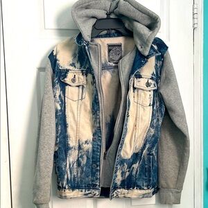 Kids Denim and Gray Hooded Jacket